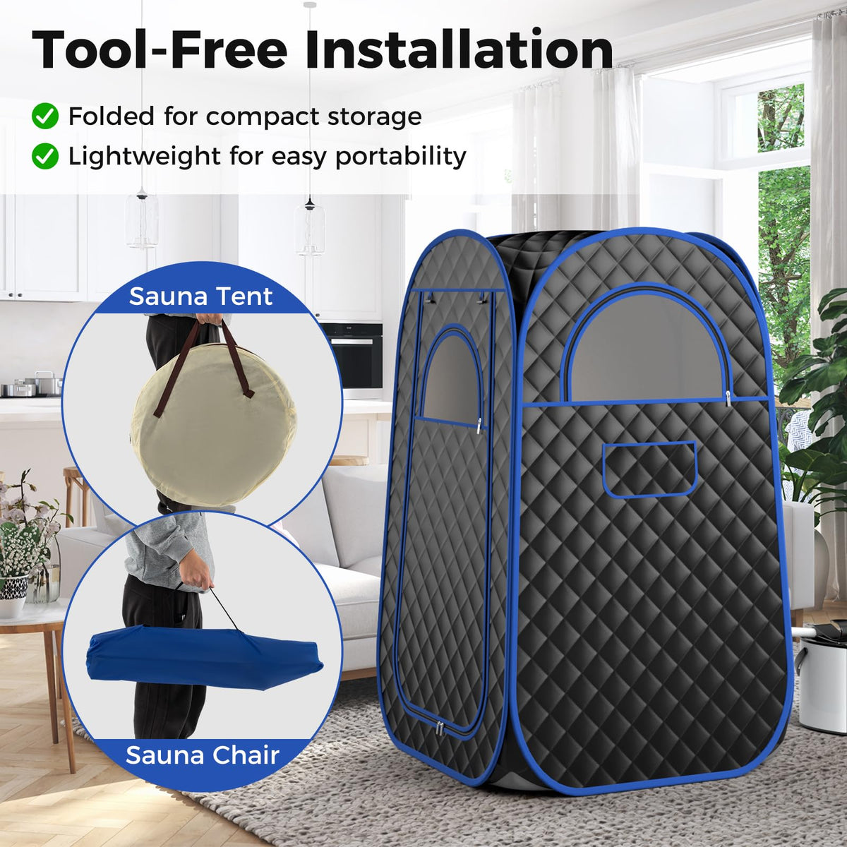 Portable Home Sauna, Full Body Steam Sauna Tent with 3L Steam Generator, Remote Control