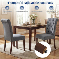 Giantex Upholstered Dining Chairs Set of 2, Modern Button Tufted Chairs