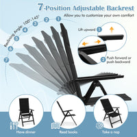 Patio Folding Chair Set with Soft Padded Seat for Porch Pool Backyard Camping
