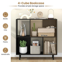 Open Shelf Bookcase Minimalist Cube Bookshelf Freestanding Book Display Rack