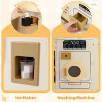 Corner Play Kitchen with Lights and Sounds Large Pretend Kitchen Playset