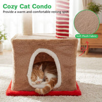 Christmas Cat Tree, 132 cm Multi-Level Cat Tower with Cat Condo