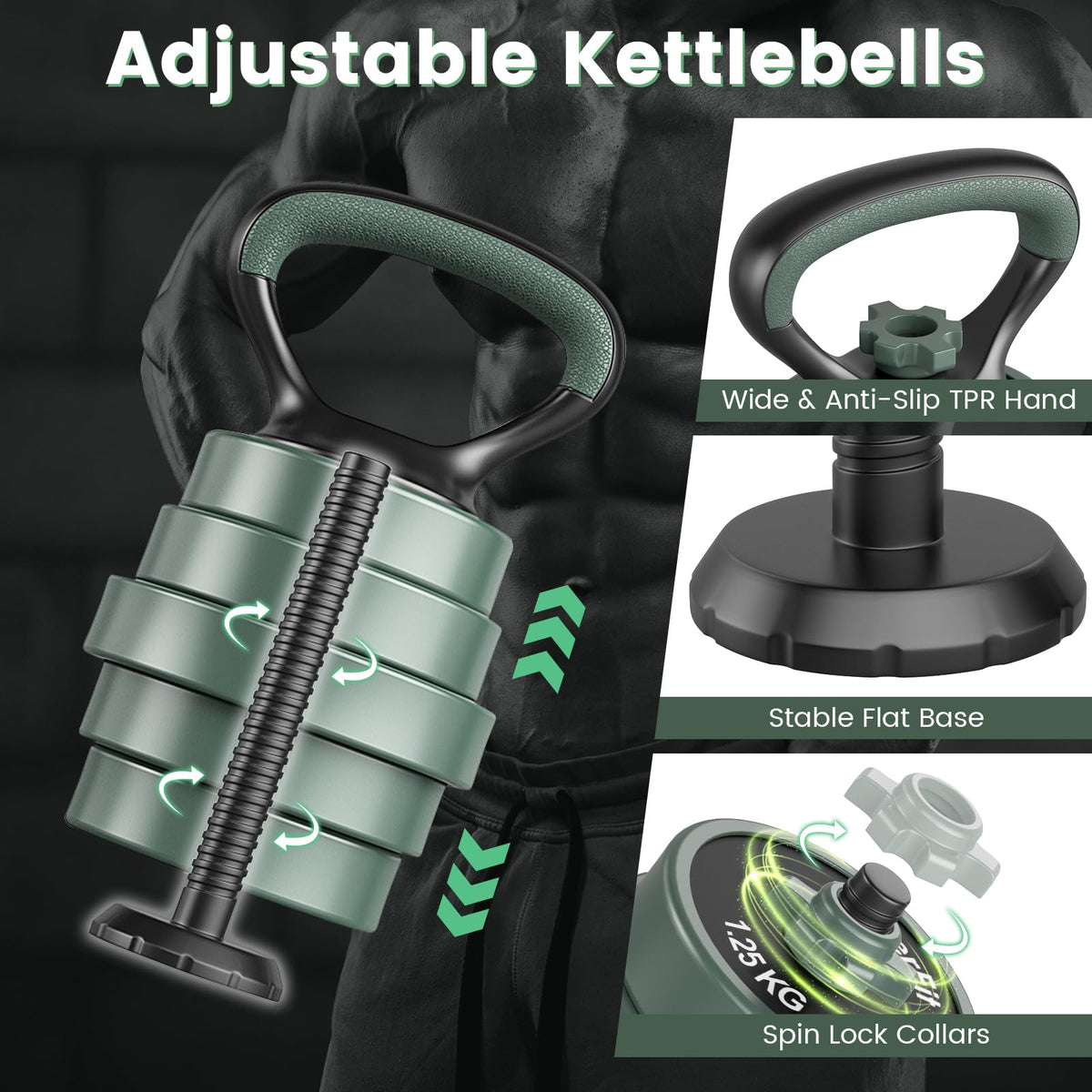 20 kg Adjustable Weight Dumbbell Set with 4 Modes for Home Gym Fitness Exercise