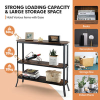 Giantex Industrial Console Table, 3-Tier Display Storage Table for Hallway