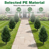 Giantex 2 Pack Artificial Cypress Topiary Trees 90cm Faux Cone Bushes