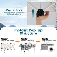 2.1 x 2.1 M Pop-Up Canopy Tent with 1 Push Center Lock for Sports Picnic Camping