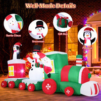 3.5m Christmas Inflatables Train with Snowman and Gift Box
