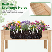 Wooden Raised Garden Bed with Legs and Drainage Holes