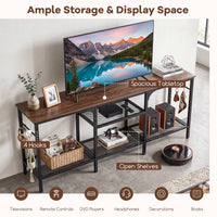 TV Stand Entertainment Center with 4 Open Storage Shelves