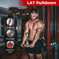 Cable Machine Attachment Set, LAT Pulldown Attachments incl. V-Shaped Press Down Handle