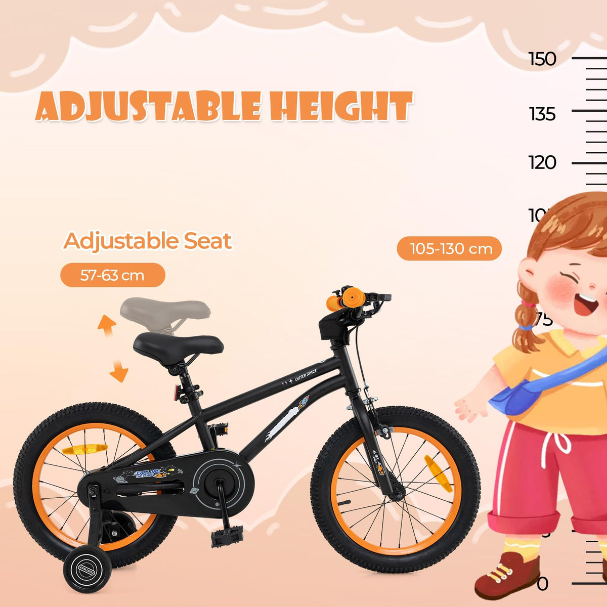 Kids Bike for 4-7 Years Old Sport Bicycle Adjustable with Training Wheels