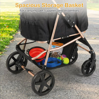 3-in-1 Pet Stroller for Dogs with Detachable Carrier and Cup Holder