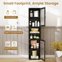 Giantex Tall Bathroom Storage Cabinet, 170 cm H Freestanding Storage Organizer