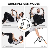 Portable Ab Mat Trainer with Padded Headrest for Core Muscle Strength Sit Up Training