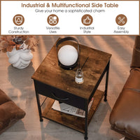 Giantex 2-Tier Nightstand Compact Sofa Side & Bedside Table