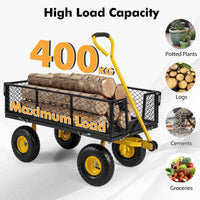 Outdoor Platform Cart w/4 Removable Side Panels, 26cm All Terrain Wheels