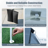 2 x 2 M Pop up Canopy Tent, Outdoor Patio Commercial Sunshade Shelter w/ 4 Sidewalls