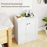 Bathroom Floor Storage Cabinet with Doors and Adjustable Shelves