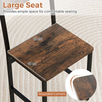 Dining Chairs Set of 2/4, Rustic Wood & Metal Frame