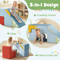 Kids Climb & Crawl Playset, Toddler Climber with Slide & Stairs, Soft Foam Blocks