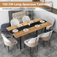 Giantex 180 cm Dining Table for 6-8 People, 180 cm Long Large Wood Dinner Table w/Heavy-Duty Metal Frame