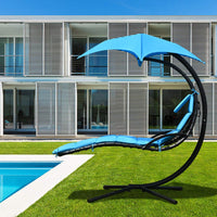 Hanging Lounger Chair with Canopy & Cushion Built-in Pillow