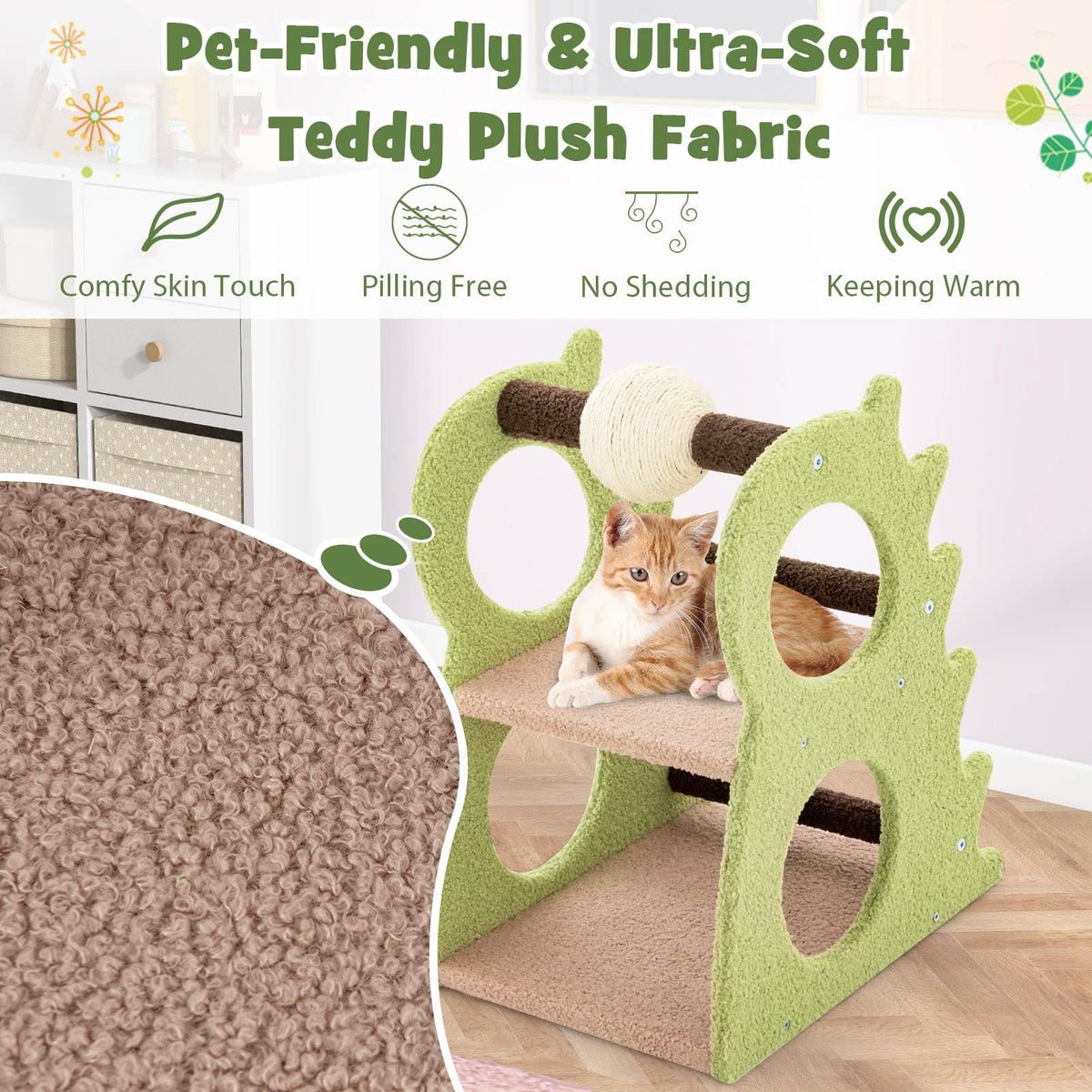 2-Tier Modern Cat Tree for Indoor Cats