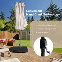 4.7M Double-Sided Patio Umbrella with Solar Lights for Poolside Garden Yard