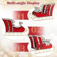 95cm Christmas Metal Sleigh Decoration with 2-Tier Shelf
