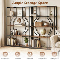 Giantex 5-Tier Industrial Geometric Tall Bookshelf with Open Shelves