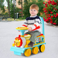 Ride on Train Track, 6V Electric Ride on Train with Tracks, Storage Seat