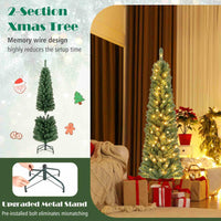 150 cm/180 cm/210 cm/240 cm Pencil Christmas Tree with LED Lights and Memory Branchs