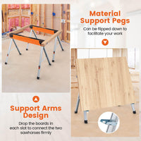 2 Pack Saw Horses, Portable Sawhorses w/ Folding Design