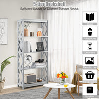 Giantex 5-Tier Bookshelf, Modern Bookcase with Open Shelves