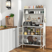 Giantex Kitchen Pantry Cabinet, Tall Kitchen Buffet Cabinet w/See-Through Flip-up Door