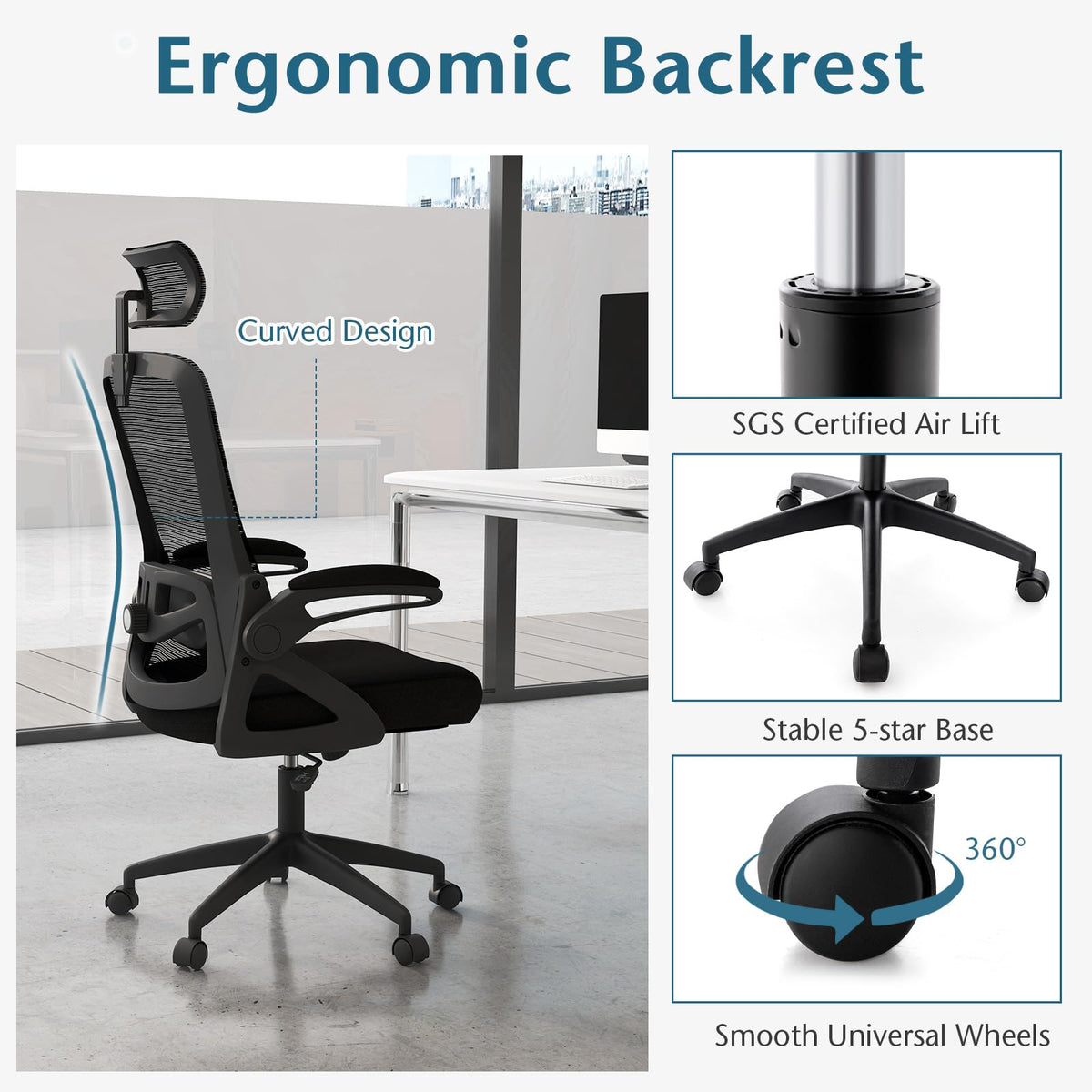 Giantex Ergonomic Office Chair w/Adjustable Lumbar Support