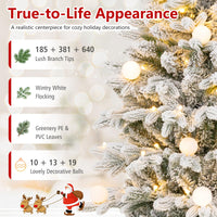 3' 4' 5' Pre-Lit Flocked Christmas Tree Set of 3, Battery Operated