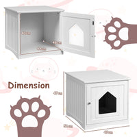 Cat Litter Box Enclosure, Covered Enclosed Kitty Litter Box Square, Small Litter Box Furniture Hidden