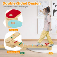 Wooden Balance Beam Set with Stepping Stones for 3+ Toddlers