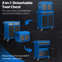 High Capacity Tool Storage Cabinet with Lockable Wheels for Garage