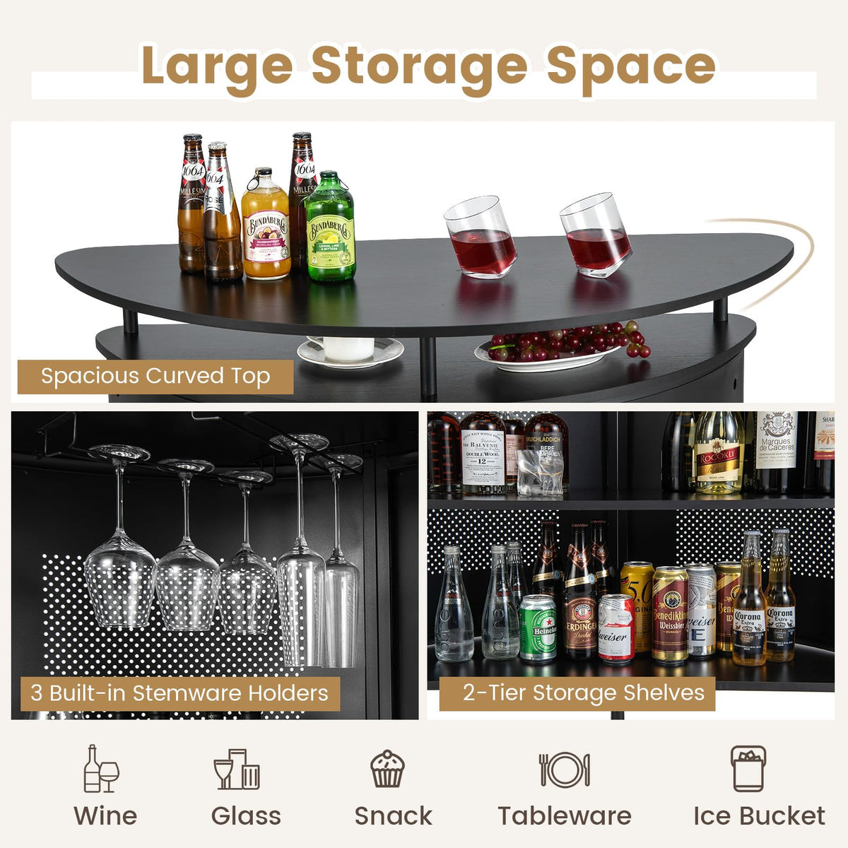 Giantex Industrial Home Bar Unit, 4-Tier Bar Table