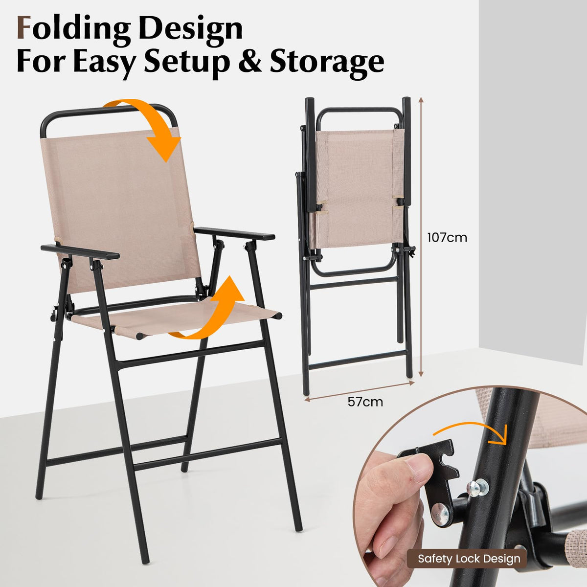 3 PCS Outdoor Bistro Set for Patio/Poolside/Yard