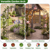 Heavy Duty Garden Arch with Floral Patterns for Climbing Plants