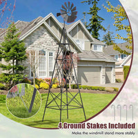 253cm Ornamental Windmill with 4 Support Legs for Backyard, Garden, Farm