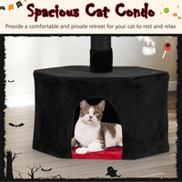 Floor to Ceiling Gothic Cat Tree 245-300 CM Adjustable, 5-Tier Tall Multi-Level Cat Tower