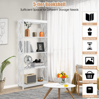 Giantex 5-Tier Bookshelf, Modern Bookcase with Open Shelves