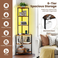 Giantex 6-Tier Corner Shelf with Charging Station