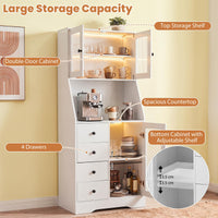 Giantex 163CM Tall Kitchen Pantry Cabinet, Freestanding Coffee Bar Cabinet