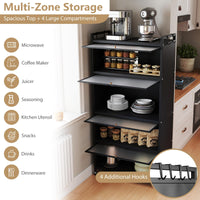 1.6 m Tall Freestanding Metal Pantry with 4 Flip-up Doors and 5-Tier