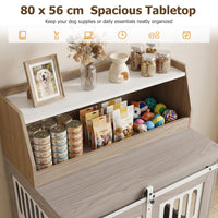 80 cm Dog Crate Furniture, Heavy Duty Indoor Wooden Dog Kennel